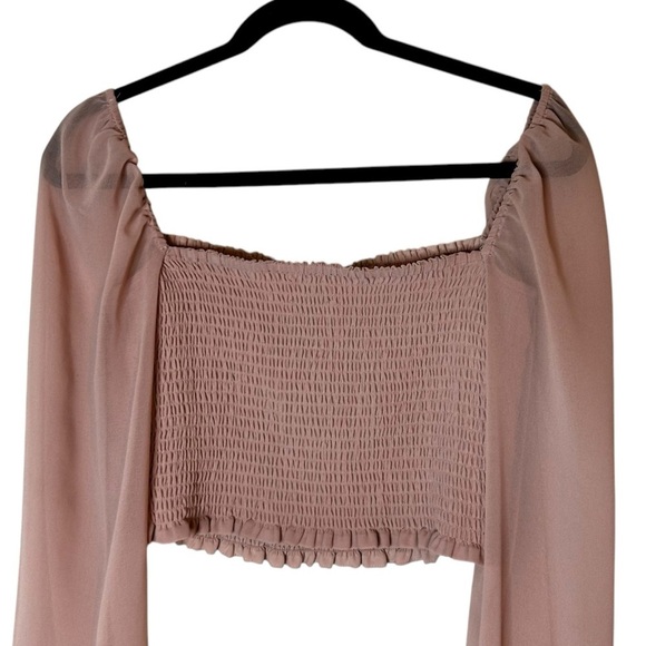 Aritzia Wilfred Saga Blouse- Smocked Square Neck Puff Sleeve Blouse- Size Medium - Picture 8 of 12